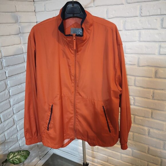 Outer Boundary Men's Size Large Orange with Navy Full Zip Jacket - Picture 1 of 11